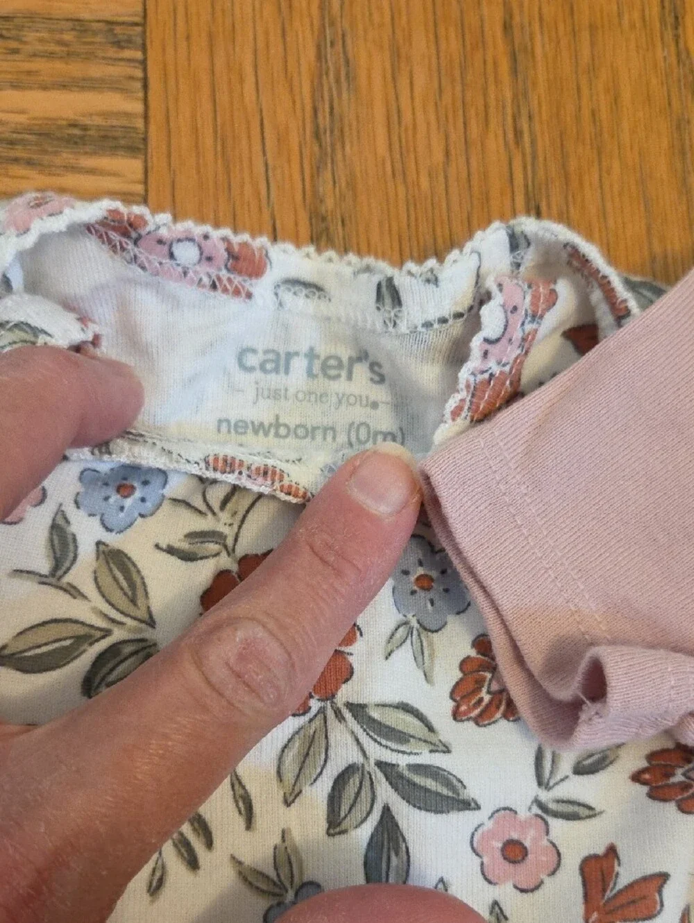 Carter's Floral and Solid Pink Baby One-Piece Bodysuits